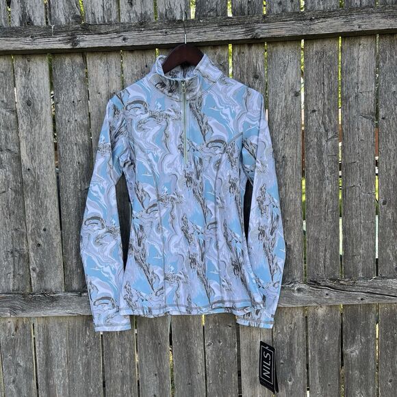 NILS Robin Half Zip Turtleneck Mid-Layer, Ice Blue Marble- XS - Picture 9 of 9